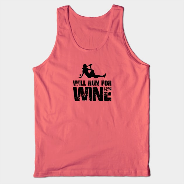 Will Run for Wine - Female runner Tank Top by PAVOCreative